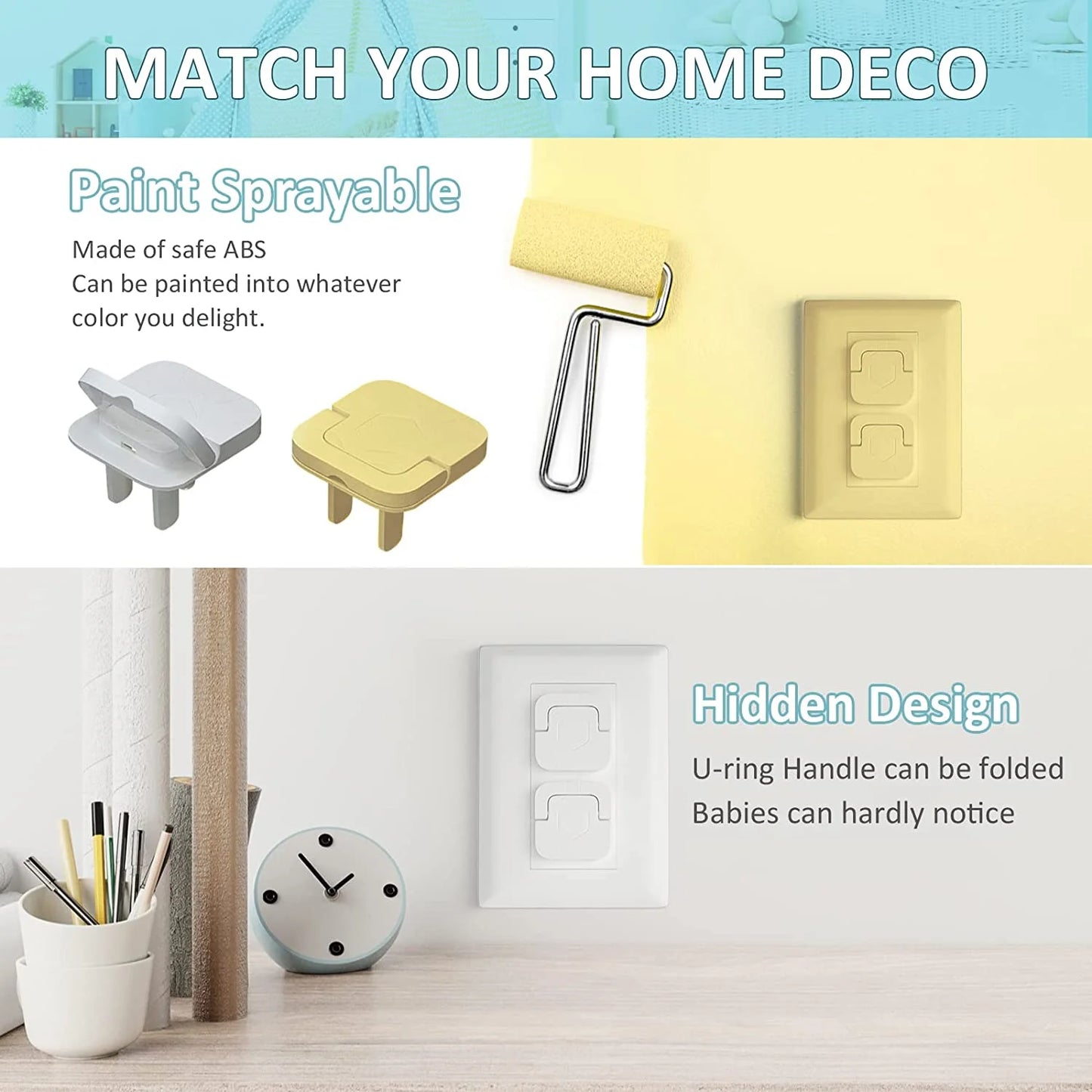 Baby Outlet Covers (50 Pack) – Childproof Electrical Socket Protectors