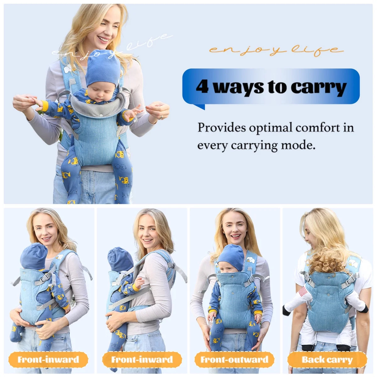 4-in-1 Ergonomic Baby Carrier (Newborn to Toddler)
