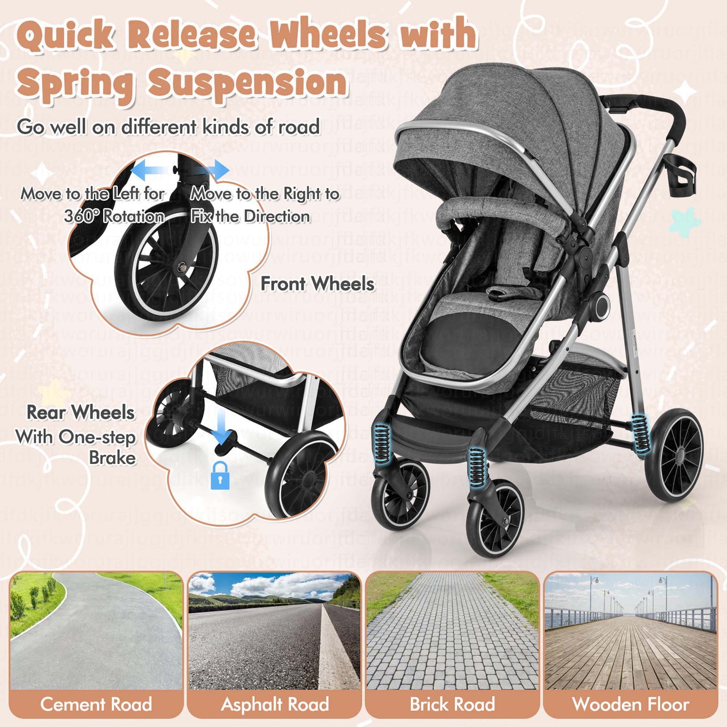 The "Baby Uber: High-Rise Stroller for Tiny VIPs in Stylish Grey!"