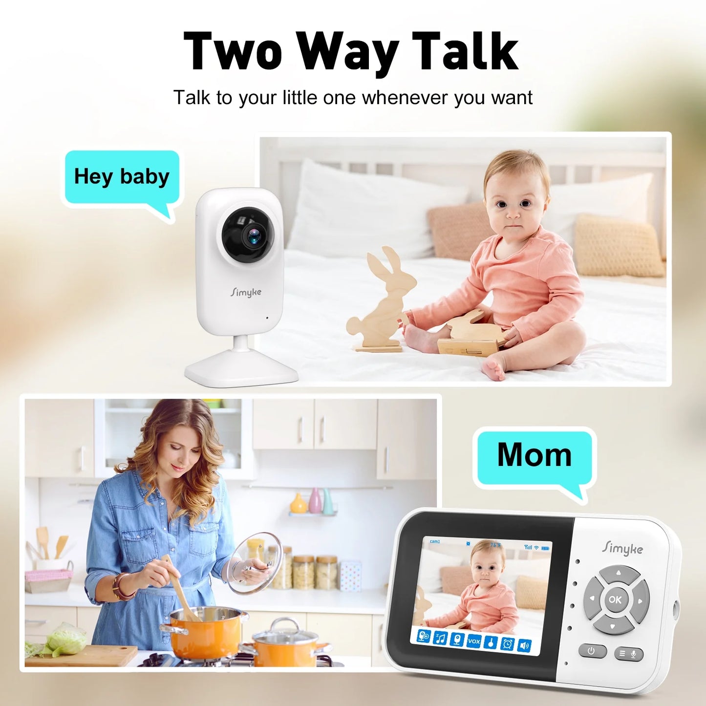 Smart Video Baby Monitor with App Control & Soothing Features