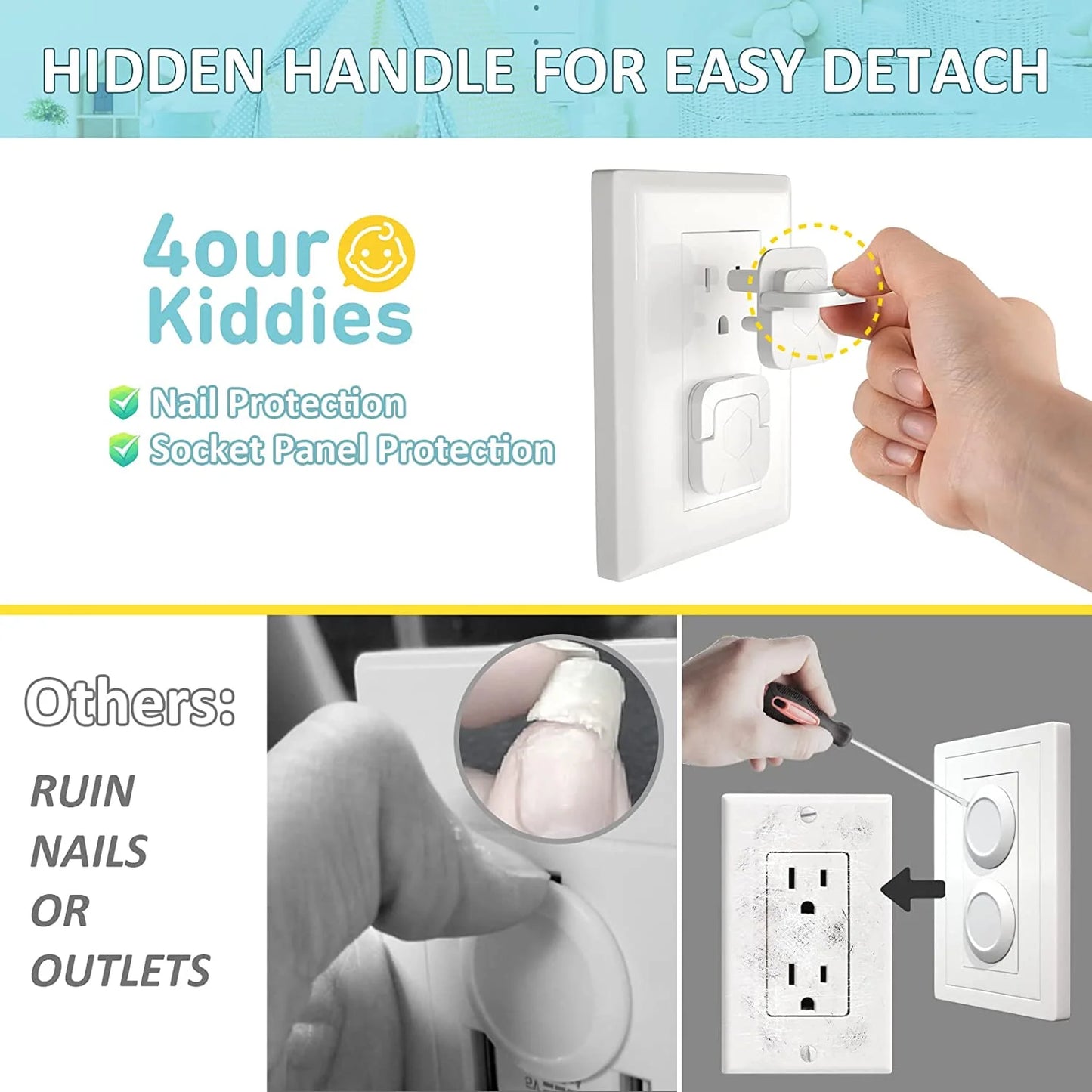 Baby Outlet Covers (50 Pack) – Childproof Electrical Socket Protectors