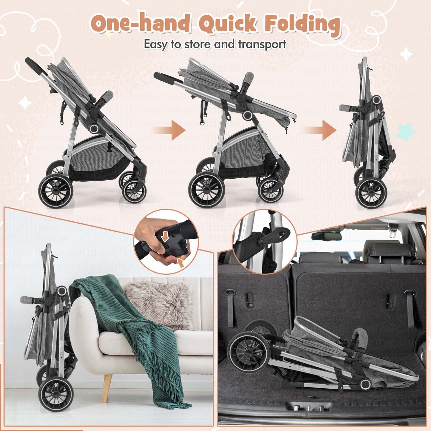 The "Baby Uber: High-Rise Stroller for Tiny VIPs in Stylish Grey!"
