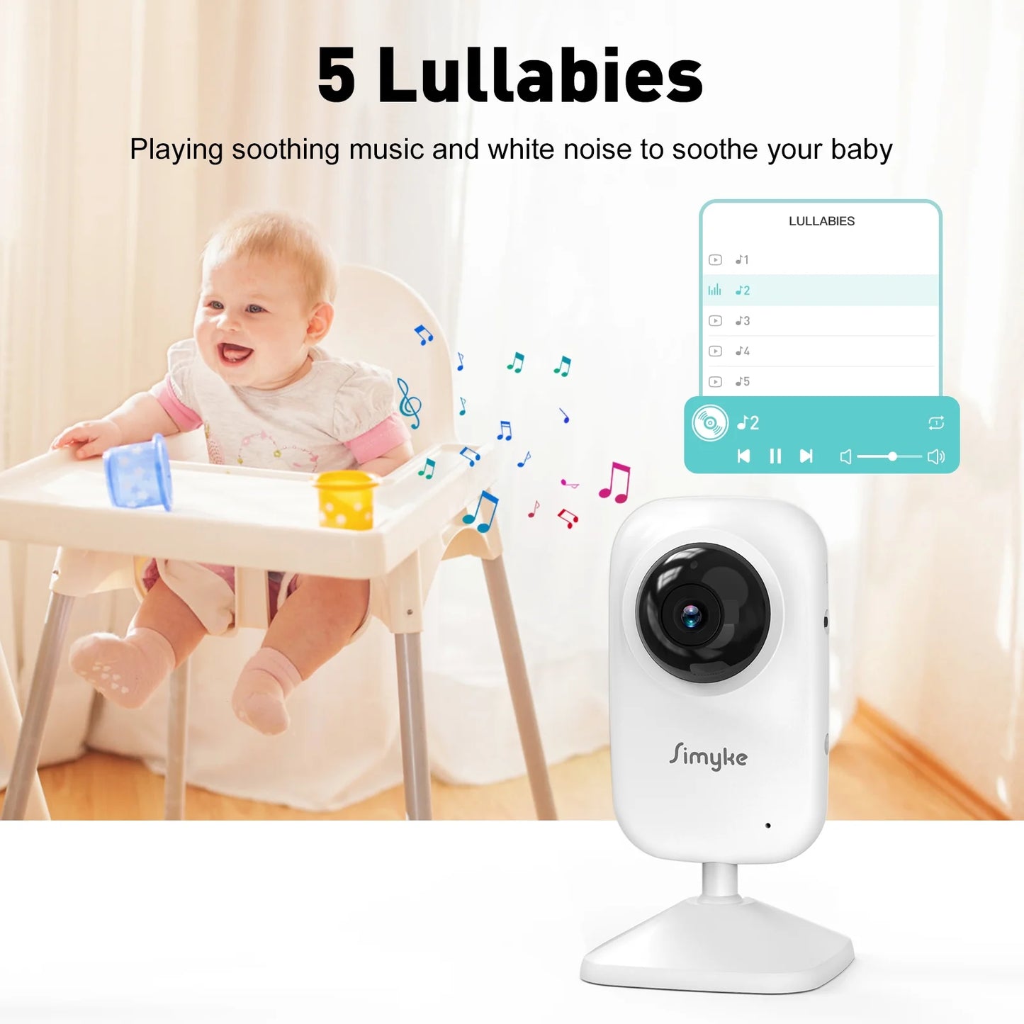 Smart Video Baby Monitor with App Control & Soothing Features