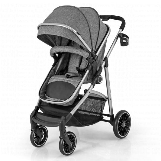 The "Baby Uber: High-Rise Stroller for Tiny VIPs in Stylish Grey!"