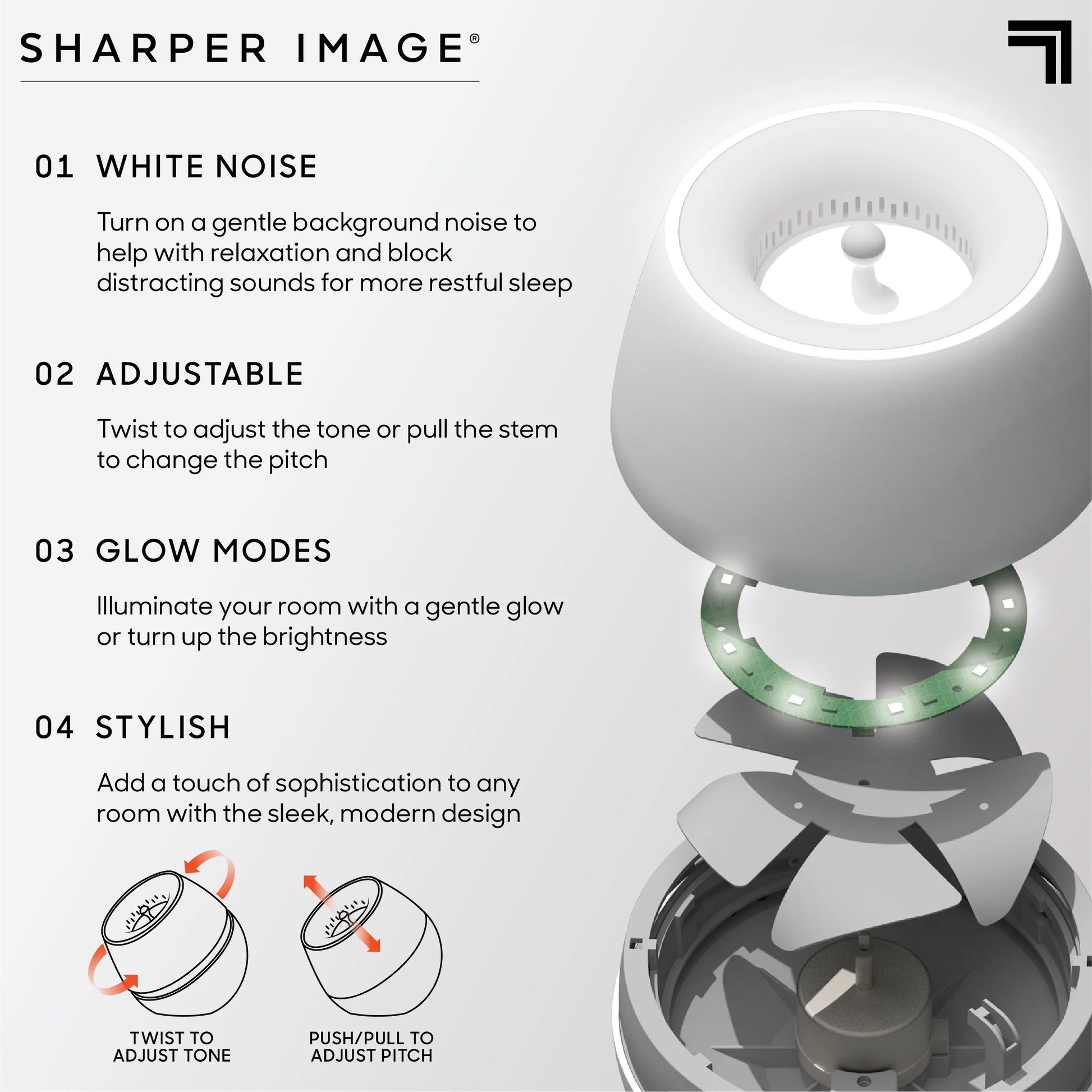 Sound Soother – White Noise & Night Glow Machine