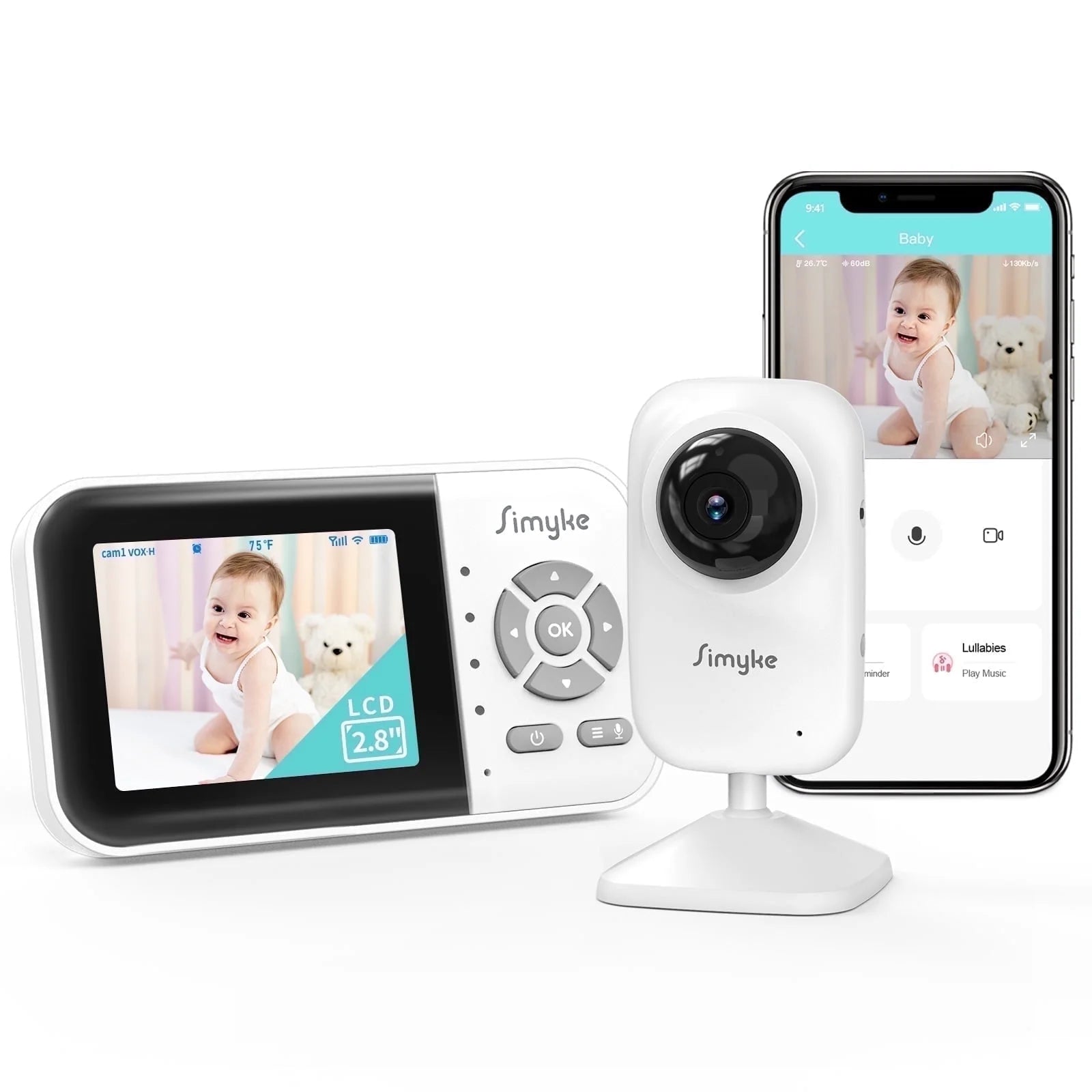 Smart Video Baby Monitor with App Control & Soothing Features