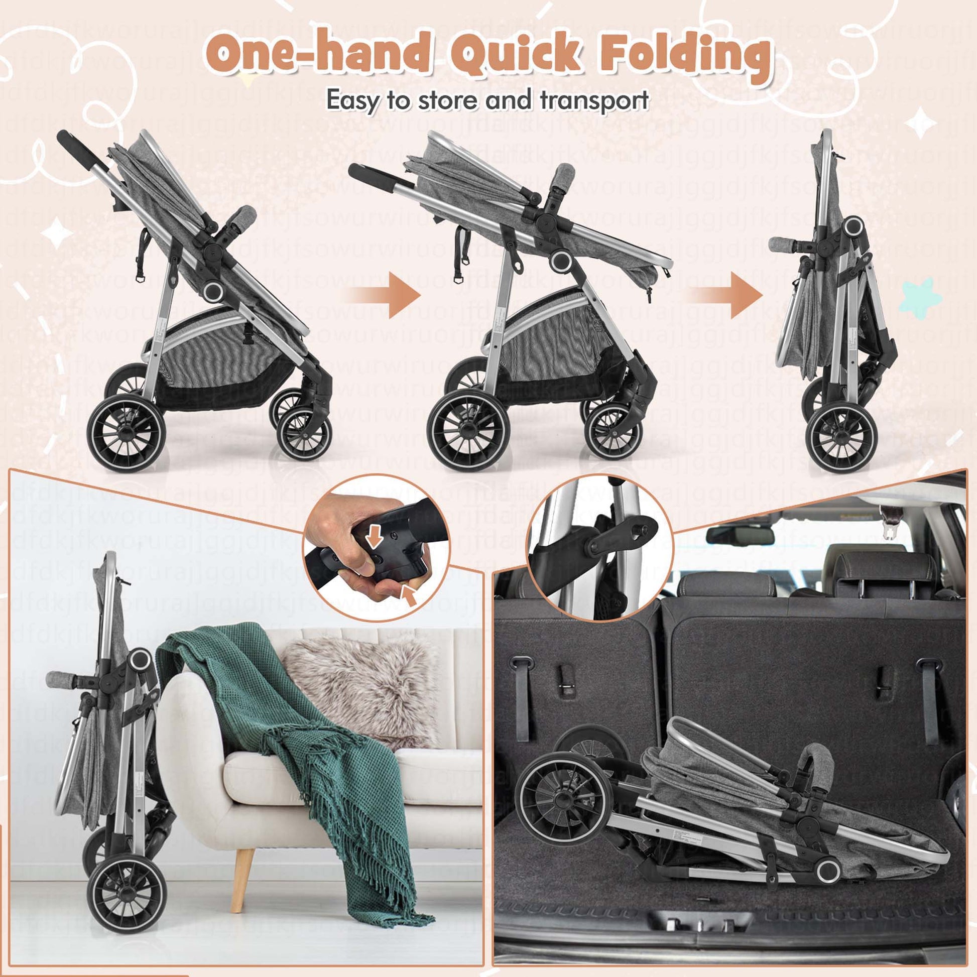 The "Baby Uber: High-Rise Stroller for Tiny VIPs in Stylish Grey!"